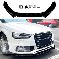 FOR AUDI A4 S4 S LINE B8.5 GLOSS BLACK FRONT SPLITTER LIP SPOILER WING 2012–2015