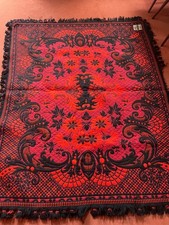 Casa Pupo stunning pre-loved red/black vintage rug - really unique 72in by 60in