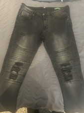 Men’s Jeans - 883 Police W36 L32 Grey Slim Fit Washed Stretch Denim