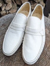 Men's Classic Grenson Leather Ivory Slip On Shoe Loafer UK 9.5 Width F  - UNWORN