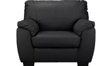 Home Milano Leather Armchair - Black