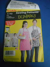 Simplicity Sewing Patterns For Dummies 1140, Men & Women's Apron, One Size cut