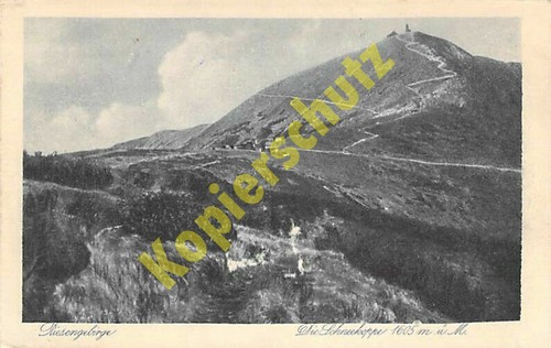 Krkonoše postcard schneekoppe - krkonoše,