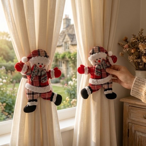 2pcs christmas curtain - christmas,