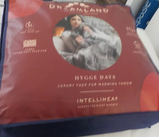 NEW Dreamland Relaxwell Deluxe Faux Fur Heated Throw, Silver Zebra