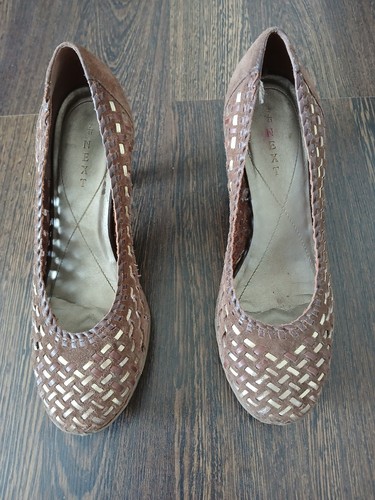 Brown suede court - court, shoes