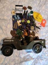Action Man Vintage Jeep and Kit Boat Rifle Radio Clothes Helmets Boots Hats Lot
