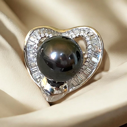 Large tahitian black pearl - tahitian,,