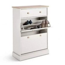 Winchester Shoe Storage White | Hallway Cabinet Cupboard Organiser Rack Unit