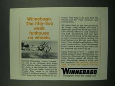 1970 Winnebago Motor Home Ad - The Fifty-Two Week Funhouse on Wheels