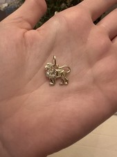 Solid 14k Yellow Gold Lion Leo