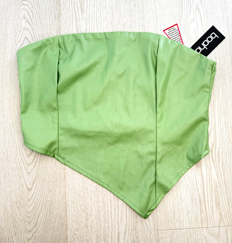 Boohoo green strapless - green, zip