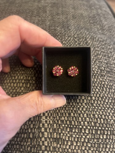 Rhodolite garnet earrings - garnet, in