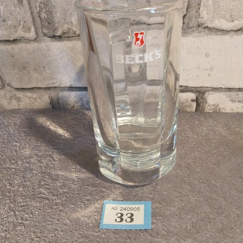 Becks vintage heavy glass half - vintage,