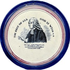 Sunderland/Northeast Lustreware Pottery Plaque, John Wesley, circa 1830
