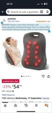 COMFIER Shiatsu Lower Back Massager Heat,Adjustable Kneading Massage Chair New