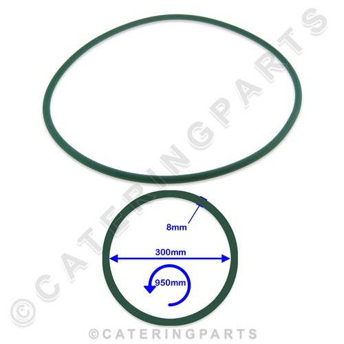 950mm long green rubber drive - green,
