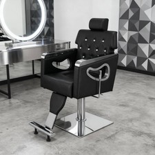 Professional Salon Barber Chair Swivel 6-Level Adjustable Headrest PU Leather UK