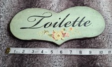 French Wooden Toilet Sign Toilette Vintage Look Loveheart Shaped