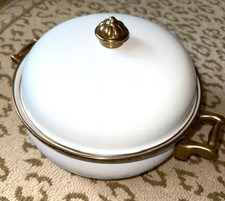 White Enamel Stock Pot Lid