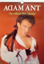 ADAM ANT OFFICIAL 1984 calendar, ADAM AND THE ANTS  new wave, punk, 80's 