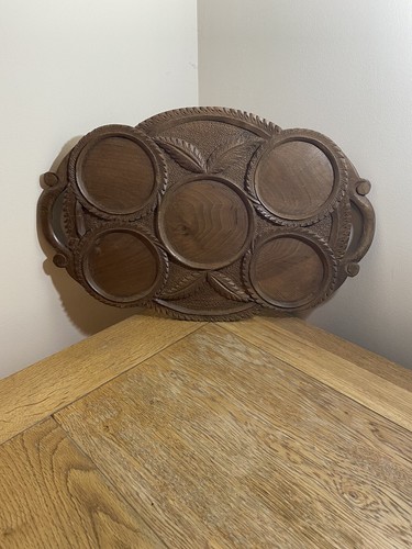 Vintage carved wooden - carved, serving