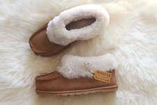 Nordvek Womens Cosy Genuine Sheepskin Suede Slipper Boot With Sole Slip On