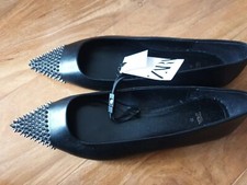 Zara Leather Ballet Studded