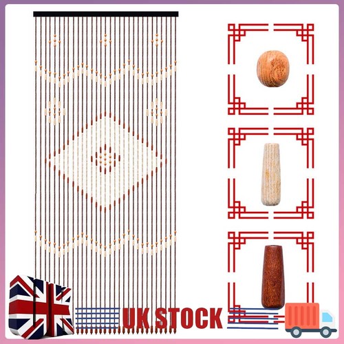 Wood bamboo hanging beaded - bamboo,