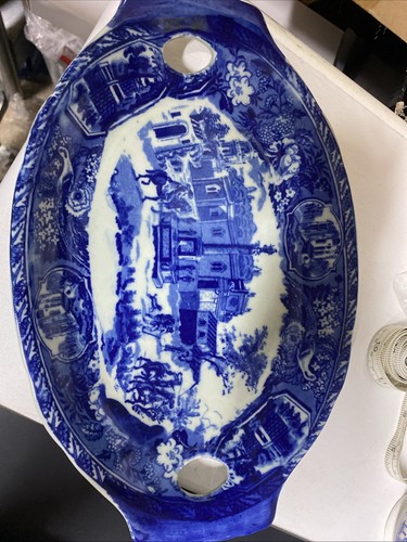 Vintage ironstone platter with - ironstone,