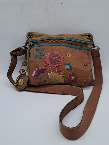 Fossil brown leather floral - -,