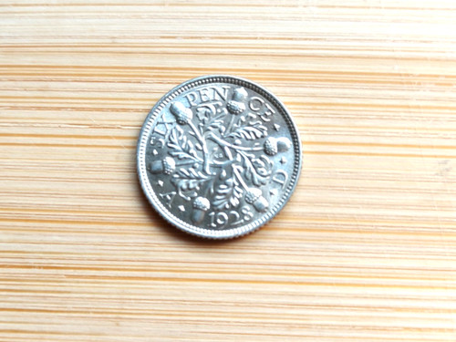 1928 george silver sixpence - george, v