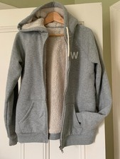 BNWOT  JACK WILLS Grey  Fleece Lined Hoodie Size UK8/10/ 12