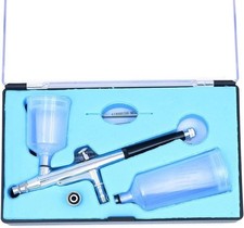 ANCLLO 0.3mm Dual-Action Airbrush Kit for Makeup Nail Art & Crafts Pro