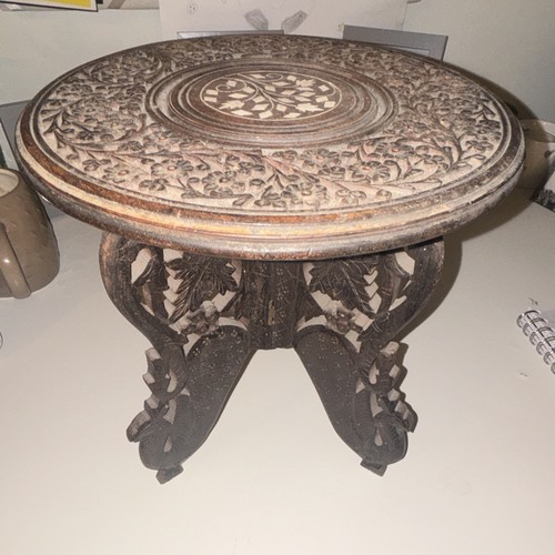 Vintage anglo indian carved - indian,
