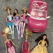 Barbie & Disney Belle Dolls Bundle Collection, Plus Barbies Car
