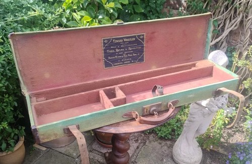 Antique canvas leather gun - &,