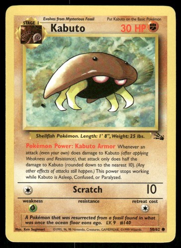 Pokemon cards kabuto - cards, 50/62