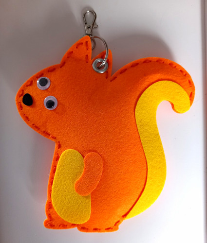 Orange felt squirrel animal - felt,