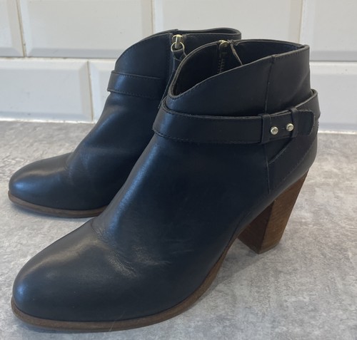 Boden black leather - leather, ankle