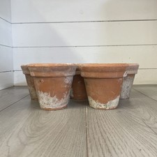 A Set Of Five Vintage Terracotta Pots 11.5cm X 11.5cm X 10.5cm P90