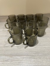 13x Smoked Glass Mugs Arc