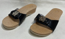 DR SCHOLL : Pescura Heel -  Wood Clog Exercise Sandals Sliders - UK 6.5 EU 39.5