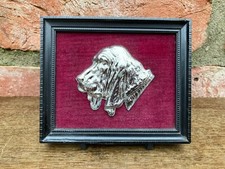 Vintage silver plate dog picture.