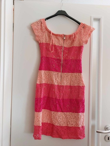Lace dress pink - lace, orange