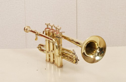 Vintage brass piccolo trumpet - brass,