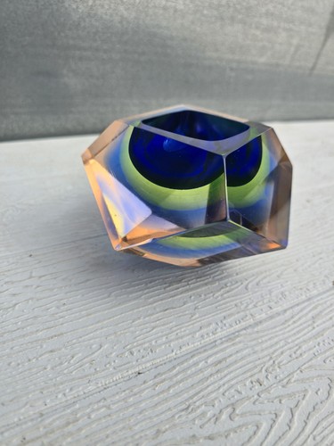Murano sommerso faceted art - sommerso,
