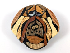 Vtg Inlaid Multi Wood Wooden