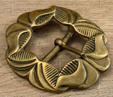 ART NOUVEAU SOLID BRASS BELT BUCKLE
