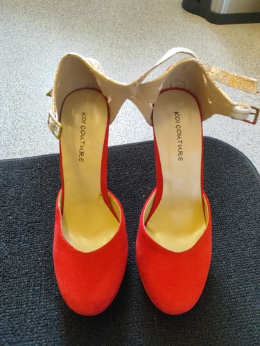 Koi couture red - red, platform